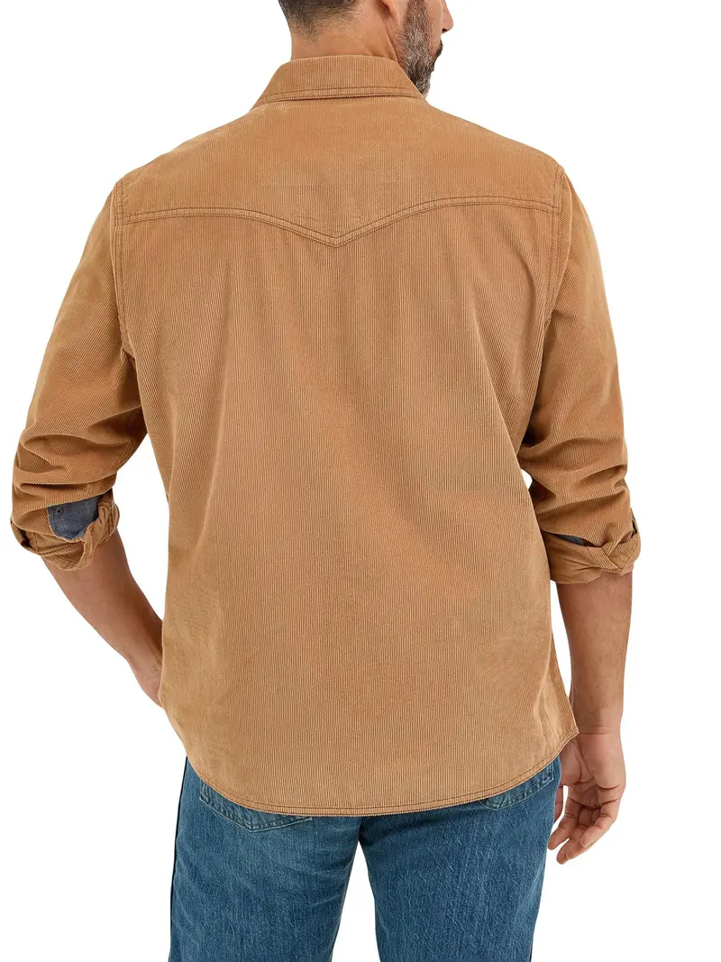 Brown Corduroy Wrangler L/S Snap Shirt 2