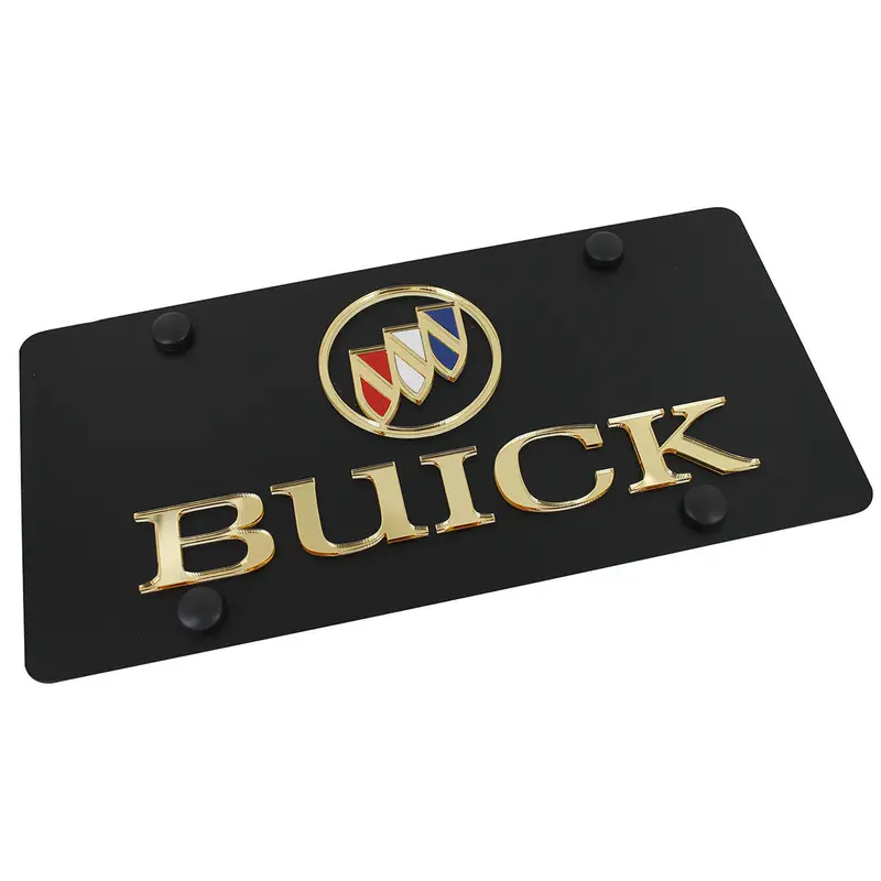Buick Dual Logo License Plate (Gold On Black) 1