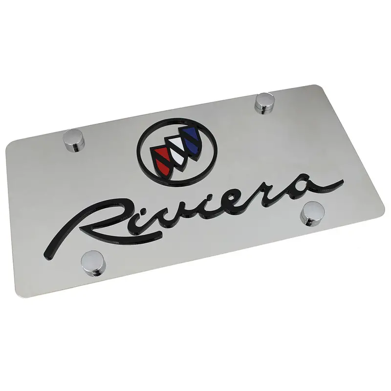 Buick Dual Logo Riviera License Plate (Chrome) 1