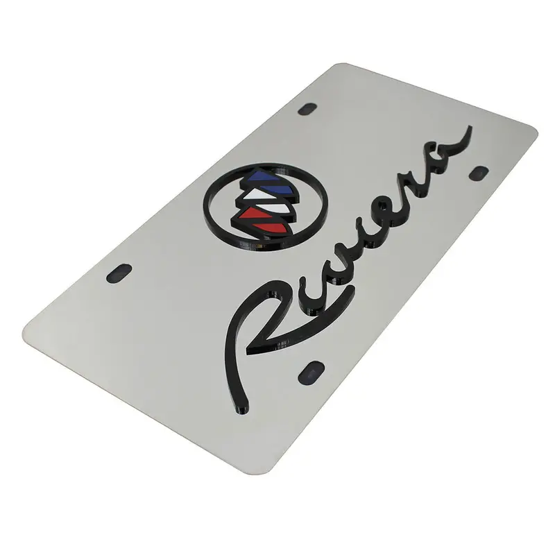 Buick Dual Logo Riviera License Plate (Chrome) 2