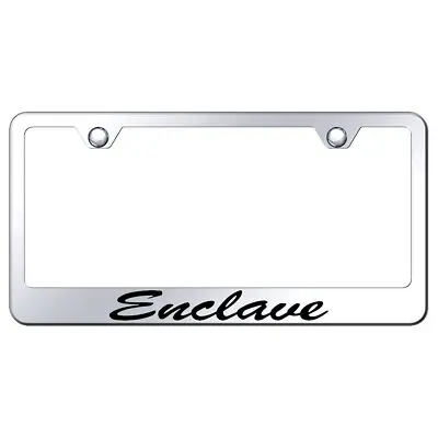Buick Enclave Laser Etched Script Stainless Steel License Plate Frame (Chrome) 1