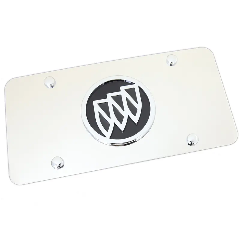 Buick Logo License Plate (Black On Chrome) 1