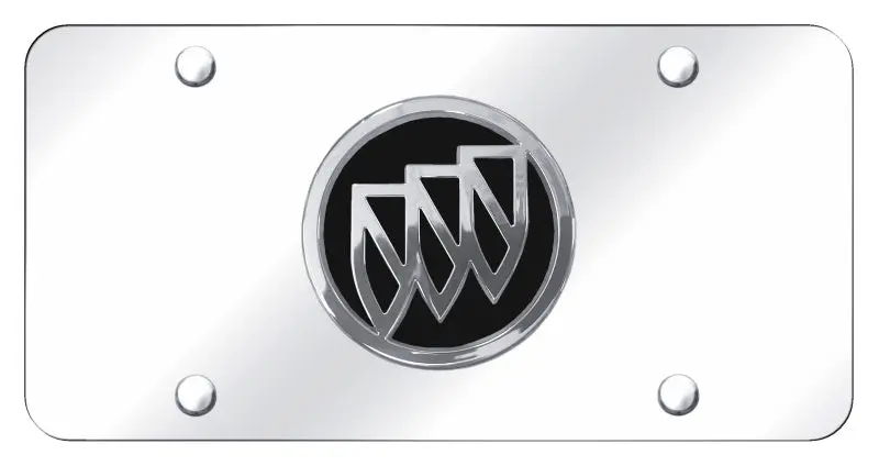 Buick Logo License Plate (Black On Chrome) 1