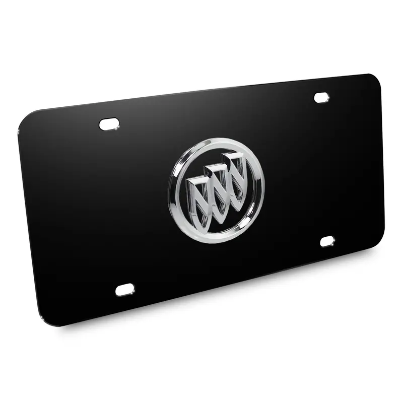 Buick Logo License Plate (Chrome On Black) 1