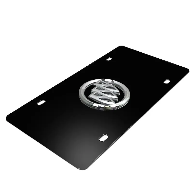 Buick Logo License Plate (Chrome On Black) 2
