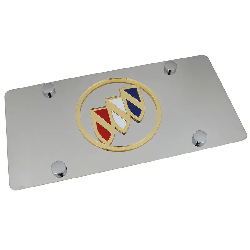 Buick Logo License Plate (Gold On Chrome) 1