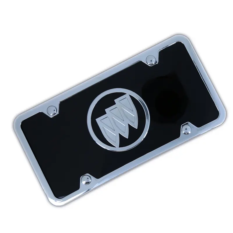 Buick Logo License Plate Kit (Chrome On Black) 1