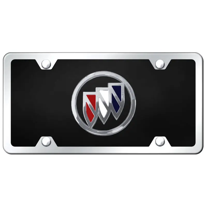 Buick Logo License Plate Kit (Tri Color On Black) 1