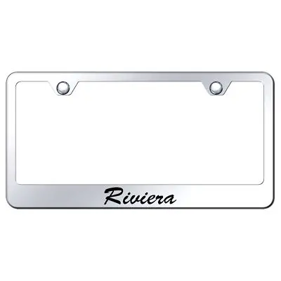 Buick Riviera Laser Etched Script Stainless Steel License Plate Frame (Chrome) 1