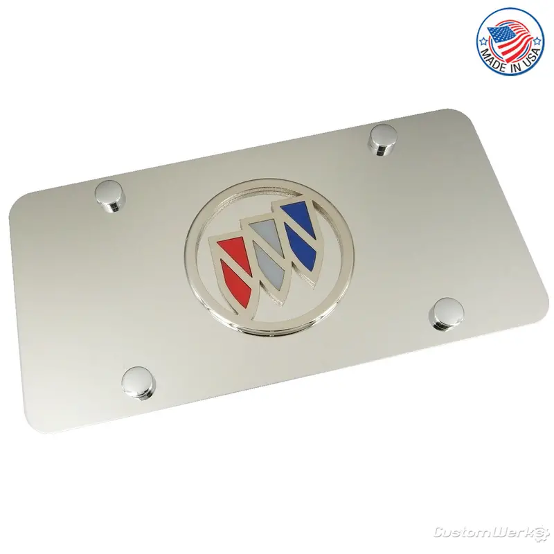 Buick Tri Color Logo License Plate (Chrome) 1