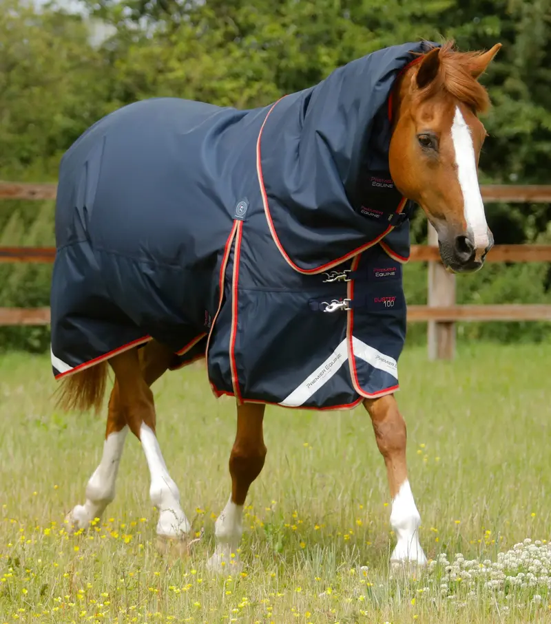 Buster 100G Turnout Rug With Snug-Fit Neck Cover Navy 1
