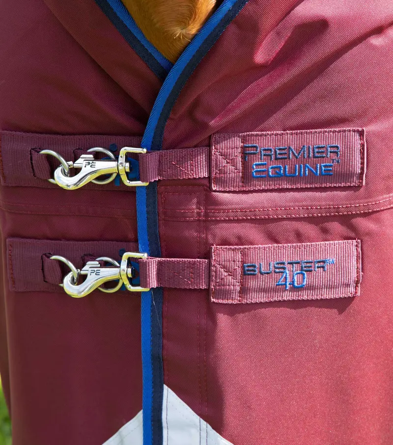 Buster 40G Turnout Rug With Classic Neck Cover Burgundy 4