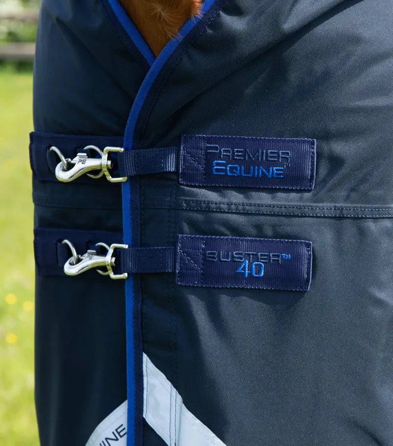 Buster 40G Turnout Rug With Classic Neck Cover Navy 3