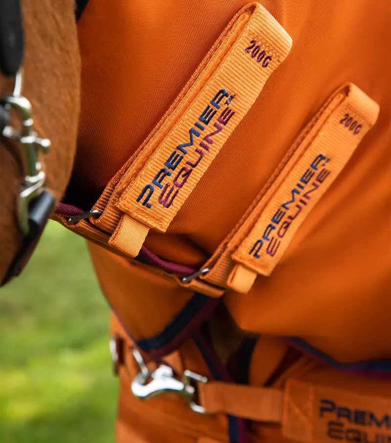 Buster Storm 200G Combo Turnout Rug With Classic Neck Burnt Orange 3
