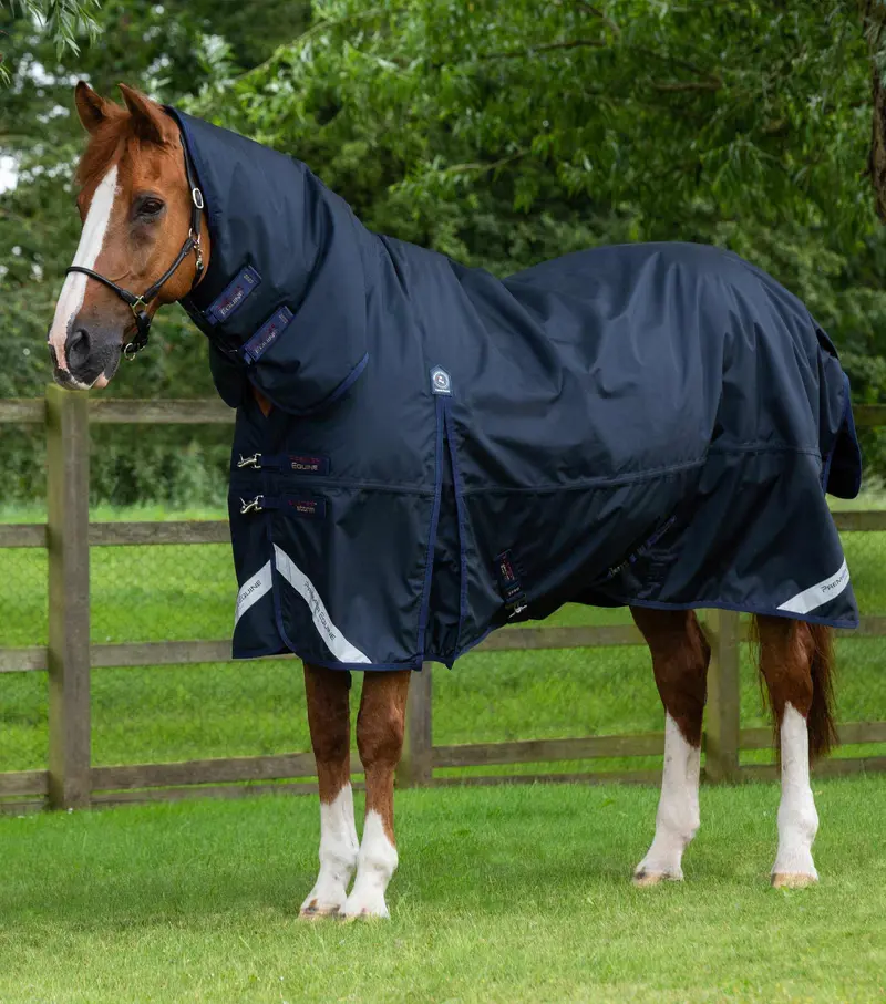 Buster Storm 220G Combo Turnout Rug With Classic Neck Navy 1