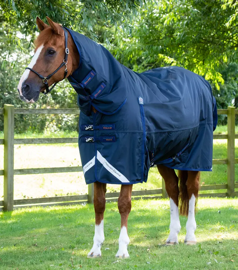 Buster Storm 420G Combo Turnout Rug With Classic Neck Navy 1