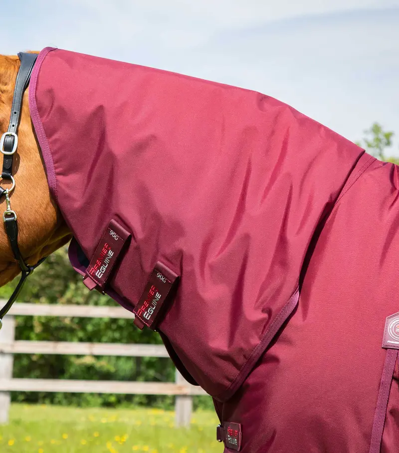 Buster Storm 90G Combo Turnout Rug With Classic Neck Burgundy 2