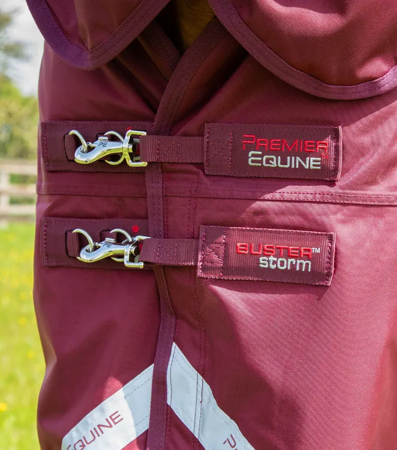 Buster Storm 90G Combo Turnout Rug With Classic Neck Burgundy 3