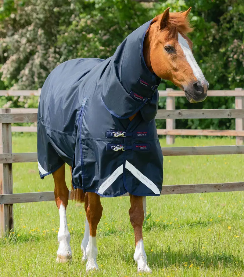 Buster Storm 90G Combo Turnout Rug With Classic Neck Navy 1