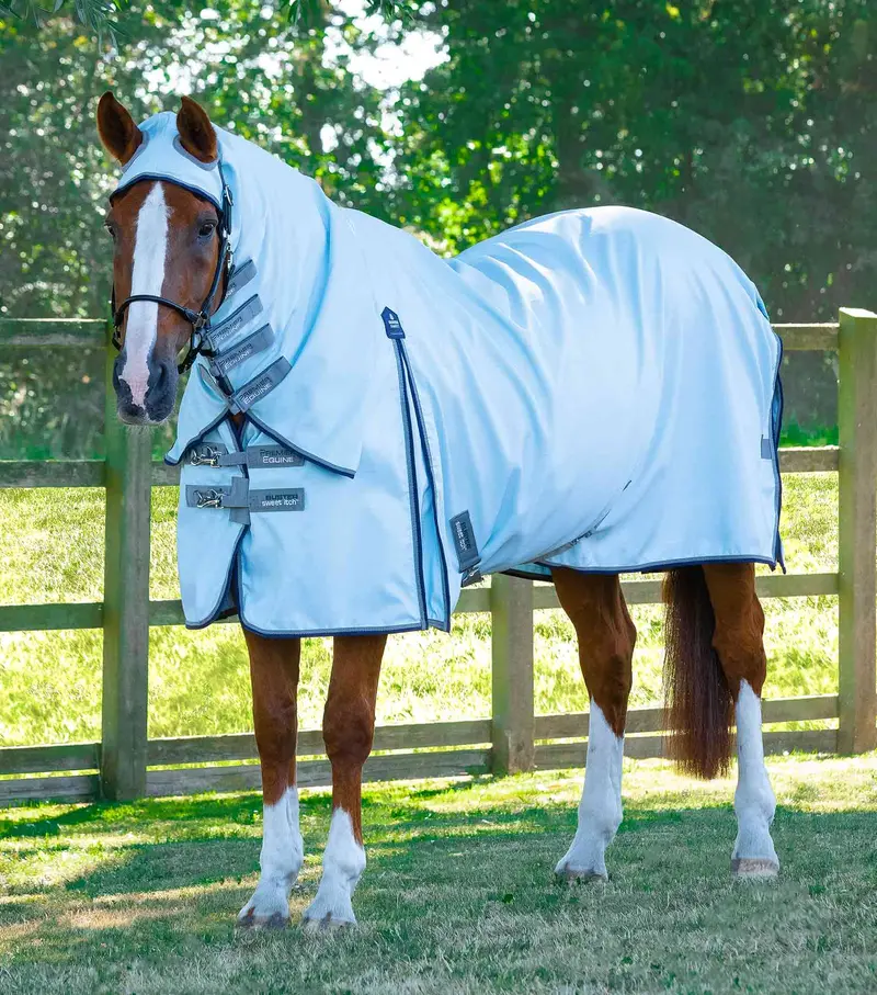 Buster Sweet Itch Fly Rug With Surcingles Blue 1