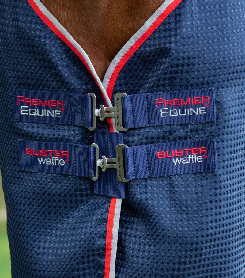 Buster Waffle Horse Cooler Rug Navy 2