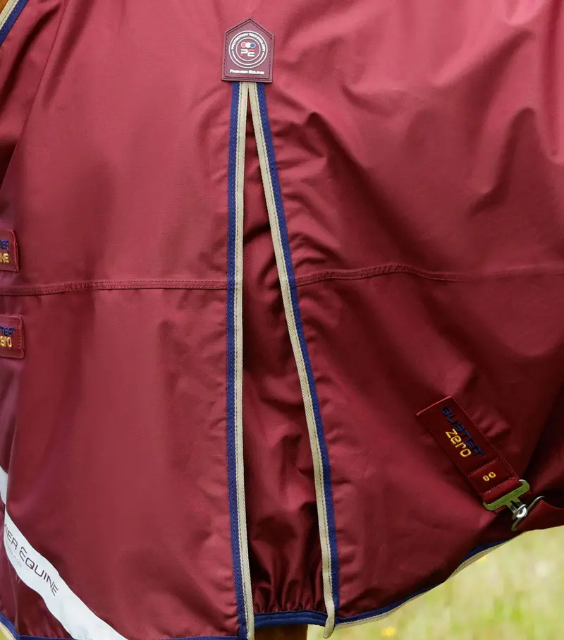 Buster Zero Turnout Rug With Classic Neck Cover Burgundy 4