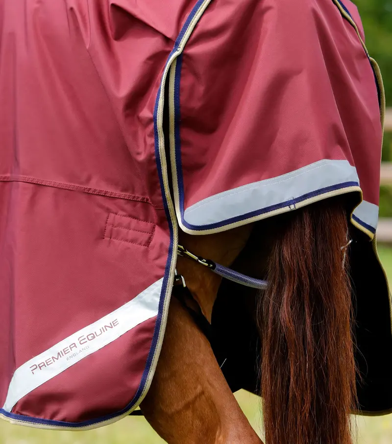 Buster Zero Turnout Rug With Classic Neck Cover Burgundy 5