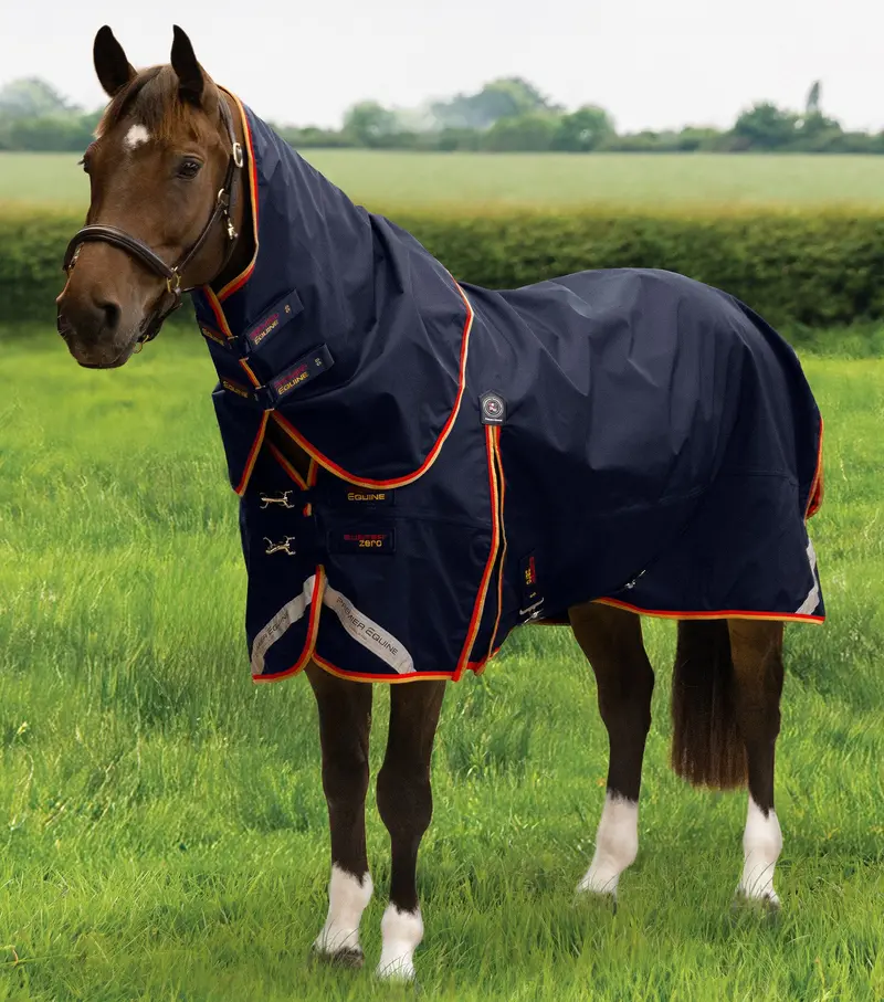 Buster Zero Turnout Rug With Classic Neck Cover Navy 1