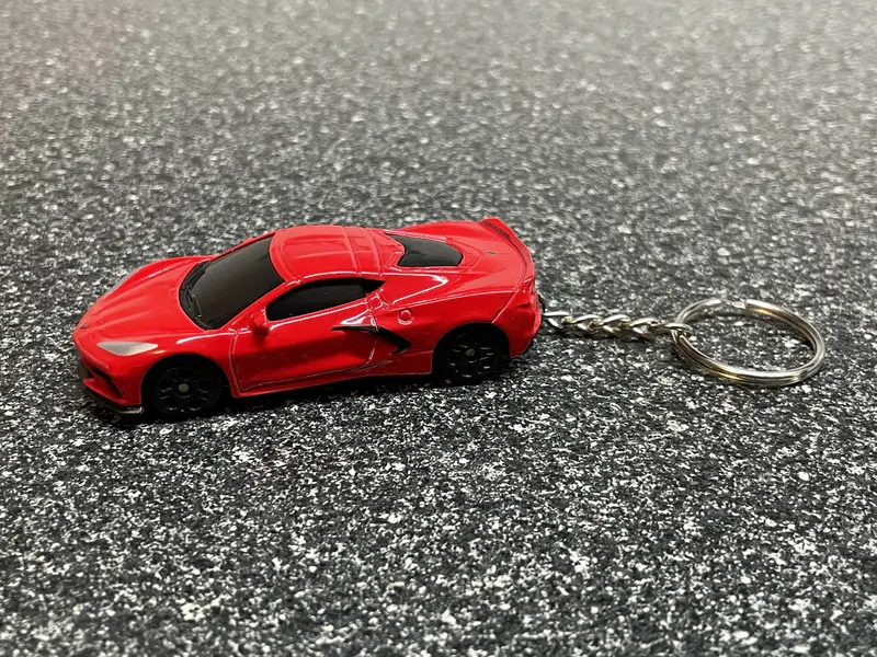 C8 Corvette Stingray Red Z51 Keychain Diecast Car Hot Wheels Matchbox 2