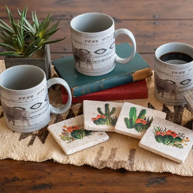 Cactus Bloom 4 Piece Coaster Set 1