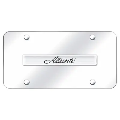 Cadilac Allante Name License Plate (Chrome On Mirrored) 1