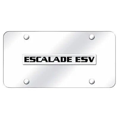 Cadilac Escalade Esv Name License Plate (Chrome On Mirrored) 1