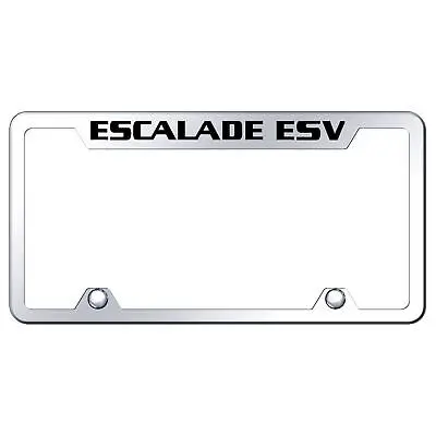 Cadilac Escalade Esv Stainless Steel Truck Cut-Out License Plate Frame (Chrome) 1