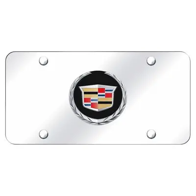 Cadilac Logo License Plate (Chrome On Mirrored) 1