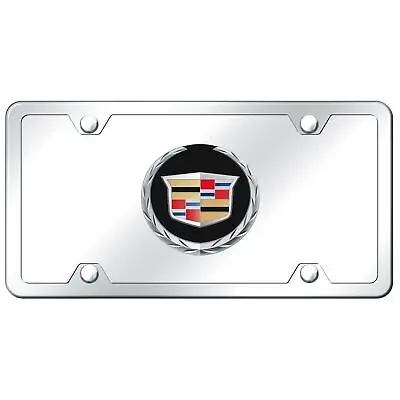 Cadilac Logo License Plate Kit (Chrome On Mirrored) 1