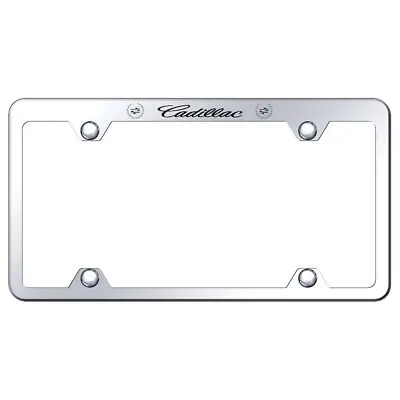 Cadilac Logo Stainless Steel Wide Body Truck License Plate Frame (Chrome) 1