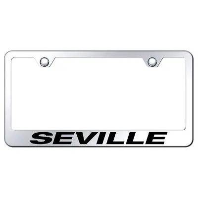 Cadilac Seville Laser Etched Logo Stainless Steel License Plate Frame (Chrome) 1