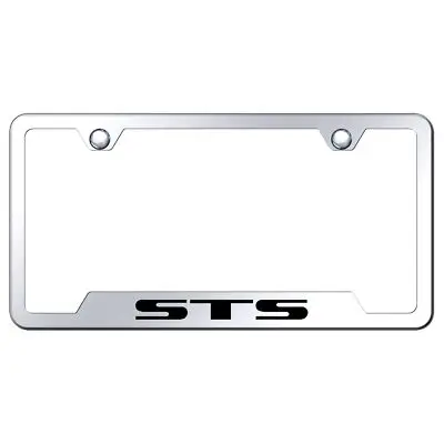 Cadilac Sts Laser Etched Logo Cut-Out License Plate Frame (Chrome) 1