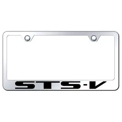 Cadilac Sts-V Laser Etched Logo Stainless Steel License Plate Frame (Chrome) 1