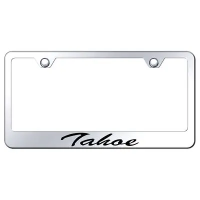 Cadilac Tahoe Laser Etched Script Stainless Steel License Plate Frame (Chrome) 1