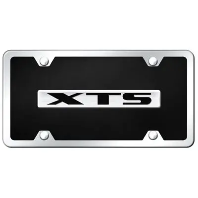 Cadilac Xts Name Acrylic License Plate Kit (Chrome On Black) 1
