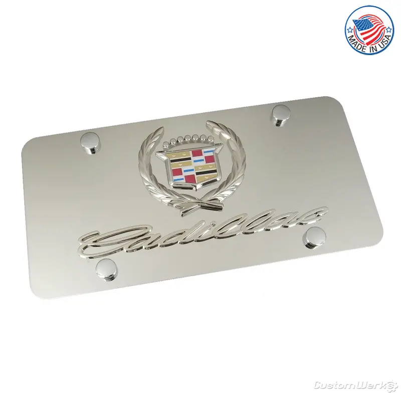 Cadillac Chrome Logo License Plate (Chrome) 1