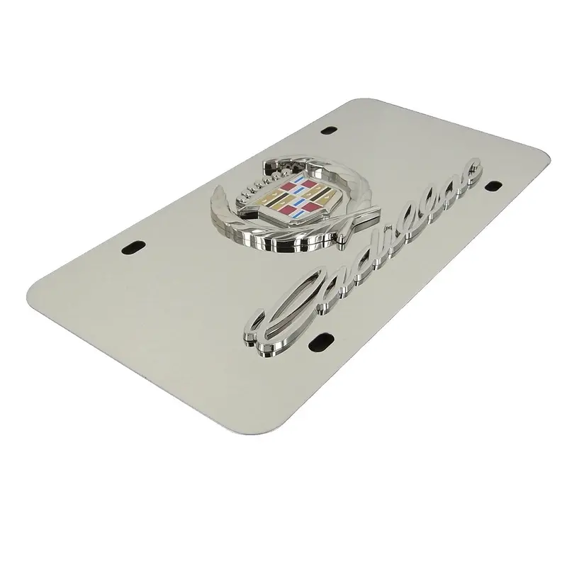 Cadillac Chrome Logo License Plate (Chrome) 2