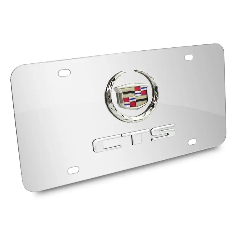Cadillac Dual Logo Cts License Plate (Chrome) 1