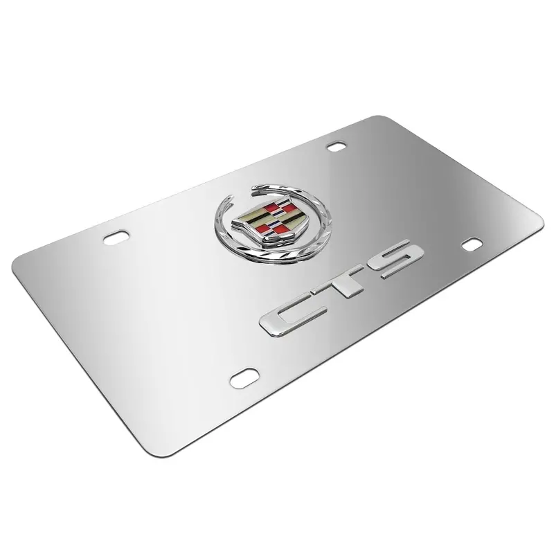 Cadillac Dual Logo Cts License Plate (Chrome) 2