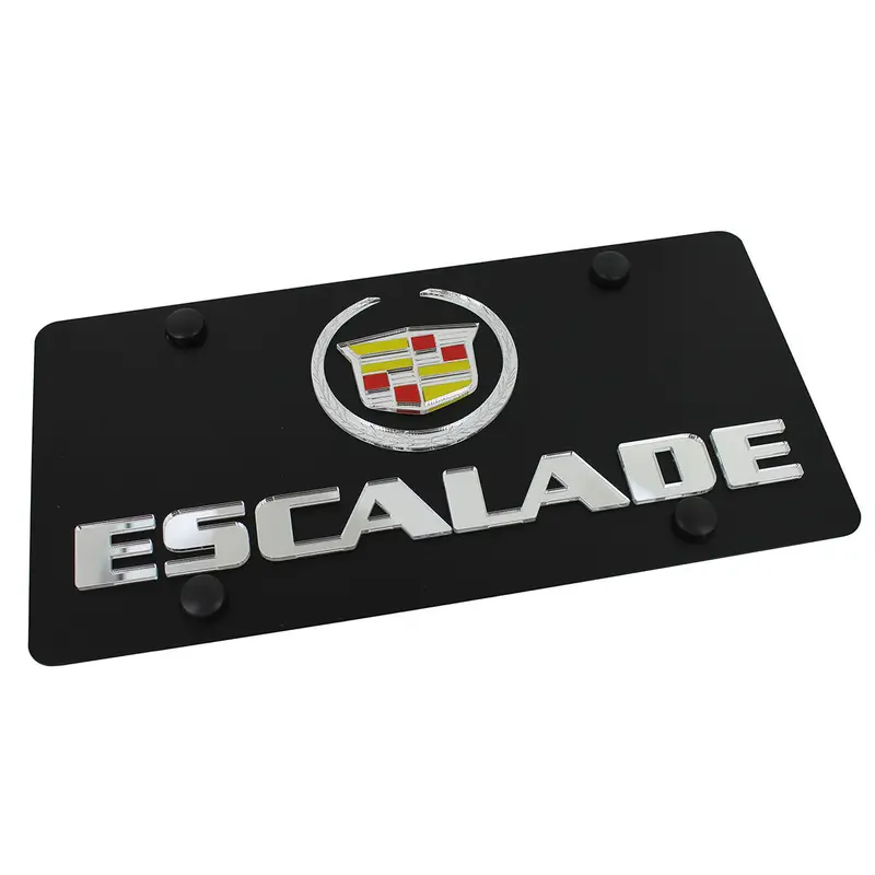 Cadillac Dual Logo Escalade License Plate (Black) 1
