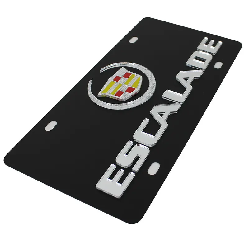 Cadillac Dual Logo Escalade License Plate (Black) 2