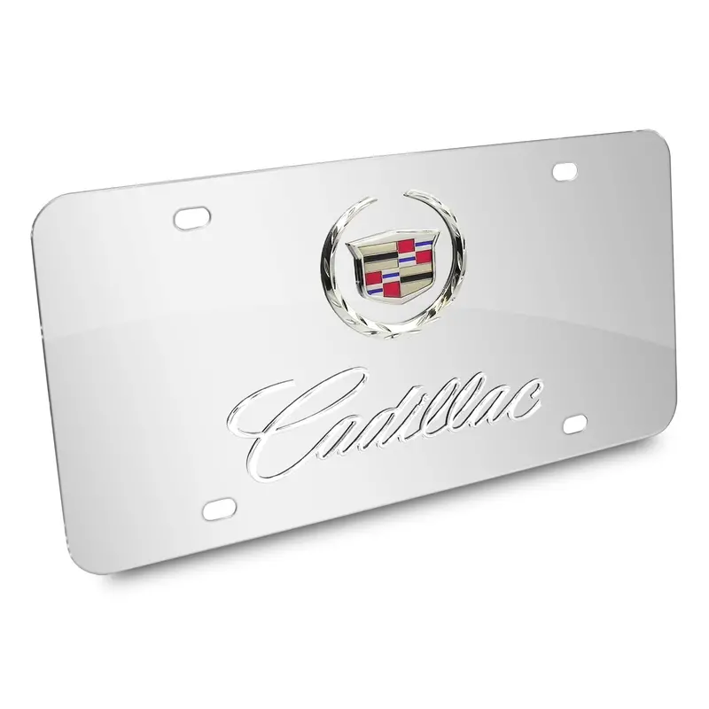 Cadillac Dual Logo License Plate (Chrome) 1