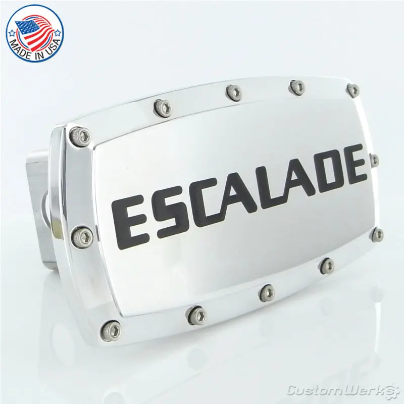 Cadillac Escalade Logo Billet Tow Hitch Cover (Chrome) 1