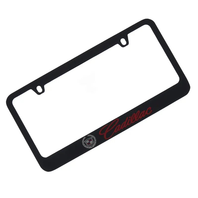 Cadillac License Plate Frame (Red On Black) 1